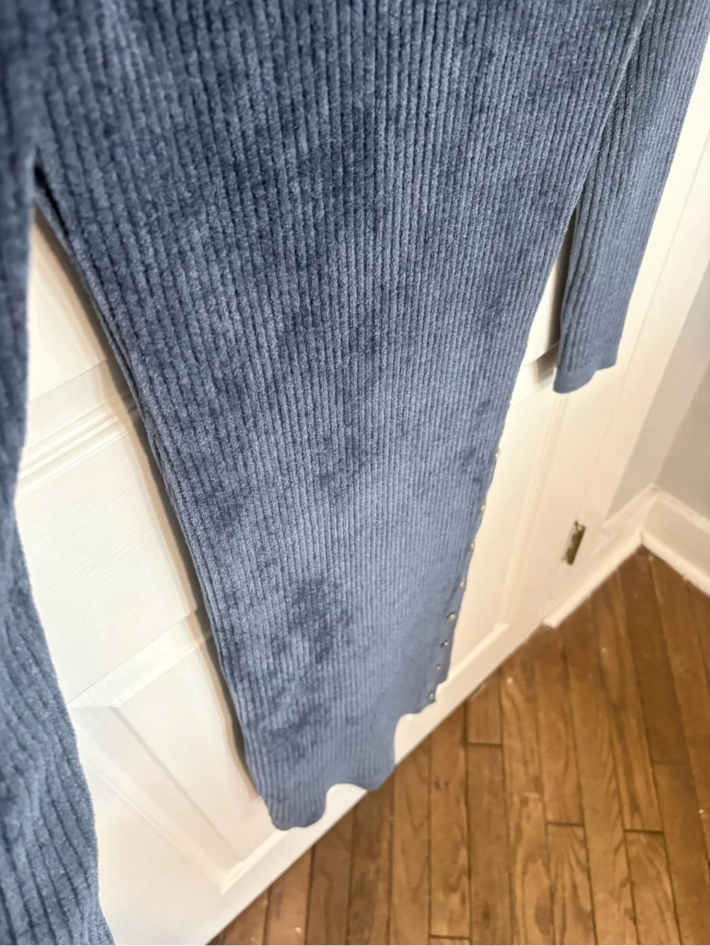 WHBM Long Sleeve Snap Detail Sweater Dress NWT Size Large True Indigo - Picture 5 of 11